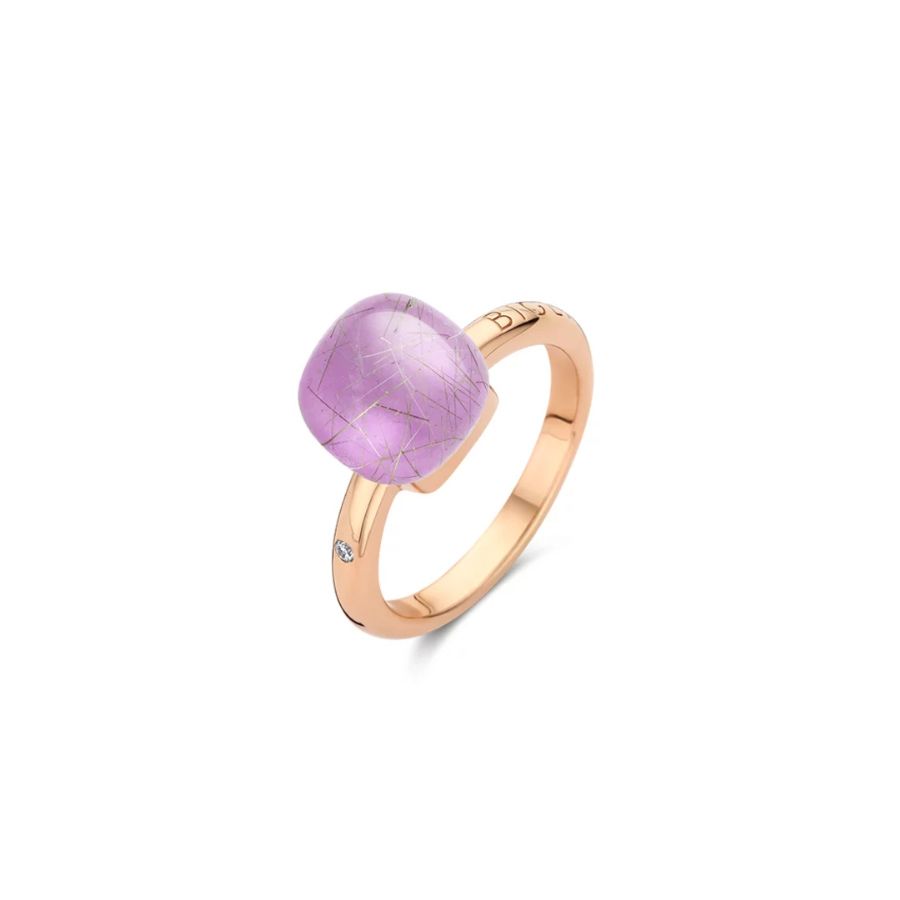 Mini Sweety Ring Mit Rutilquarz und Jadéit in Roségold / 20R88NRrutjad