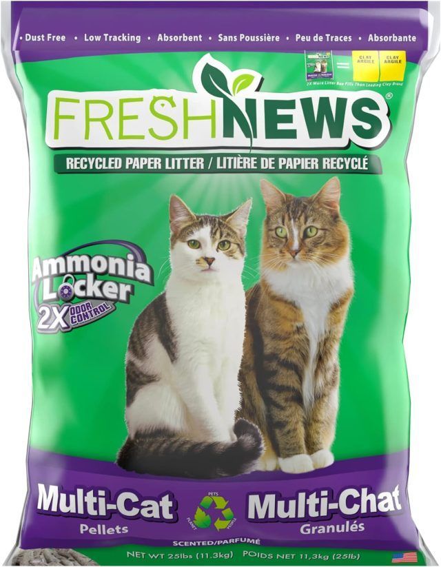 Fresh News Recycled Paper, Original Pellet Cat Litter, 25 Pound