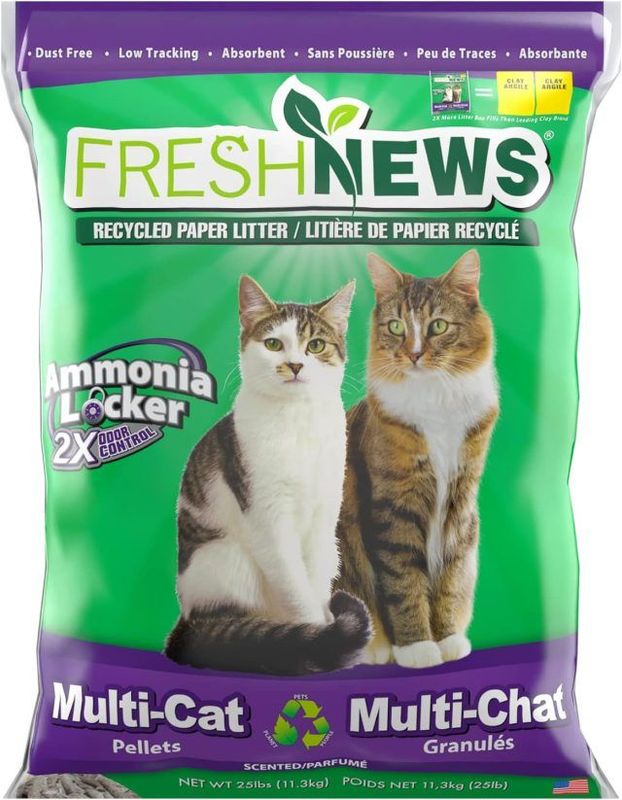 Fresh News Recycled Paper, Original Pellet Cat Litter, 25 Pound