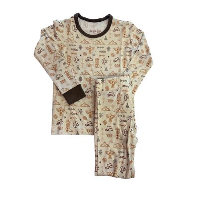 Bamboo Cream Western Two-Piece Jammies