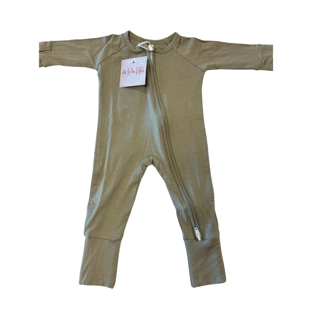 Bamboo Brown Zipper Pajama