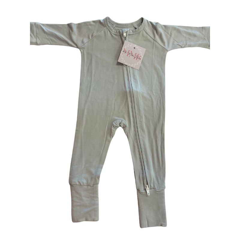 Bamboo Grey Zipper Pajama