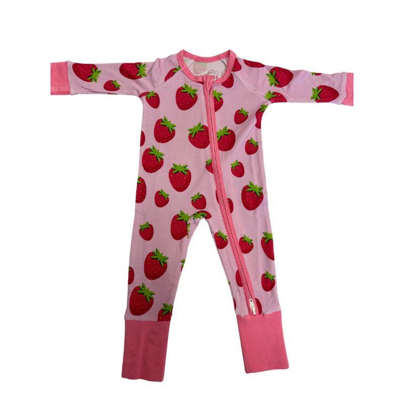 Bamboo Strawberry Zipper Pajama