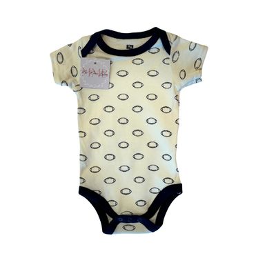 White And Blue Football Print Shirt