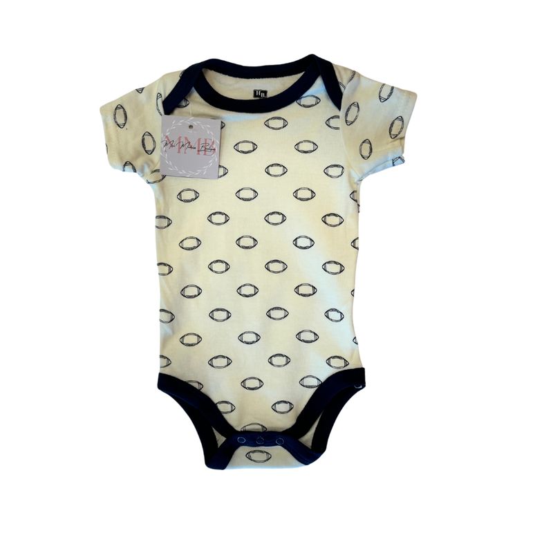 White And Blue Football Print Shirt