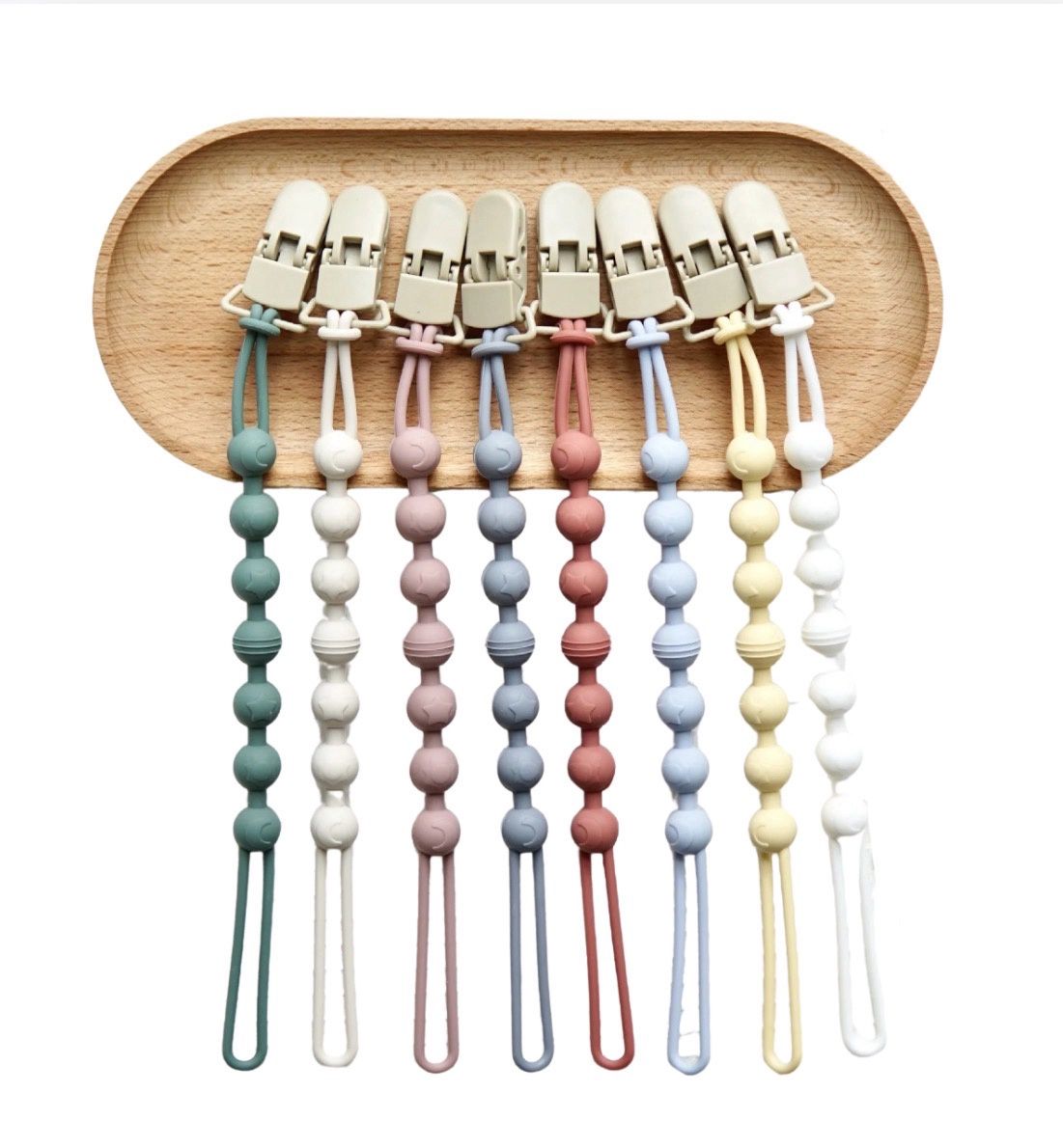 Silicone pacifier clips