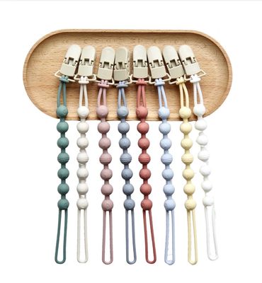 Silicone pacifier clips