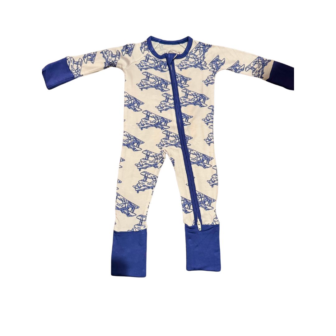 Bamboo Airplane Zipper Pajama