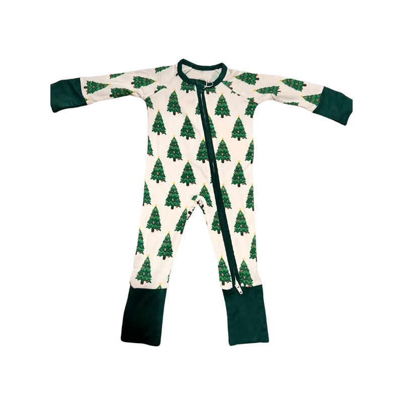 Bamboo Christmas Tree Zipper pajama