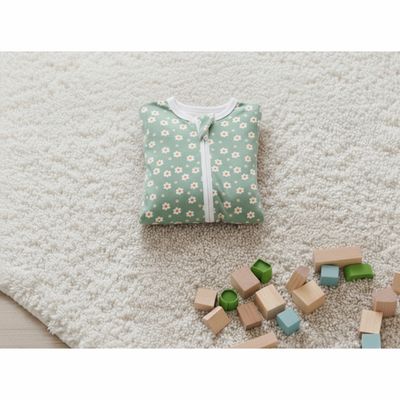 Bamboo Green Daisy Zipper Romper