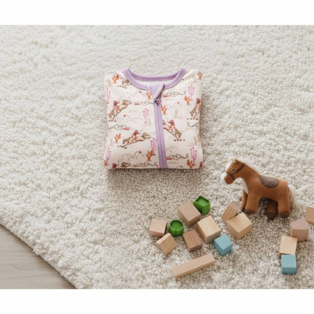 Bamboo Pink Cowgirl Zipper Pajama