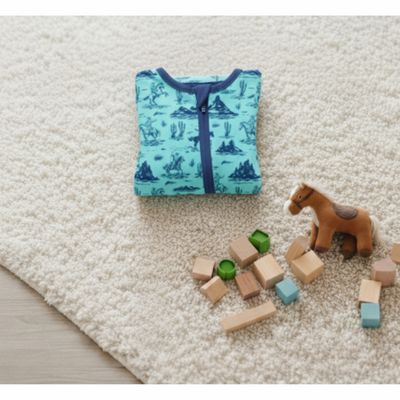 Bamboo Blue Cowboy Zipper Pajama