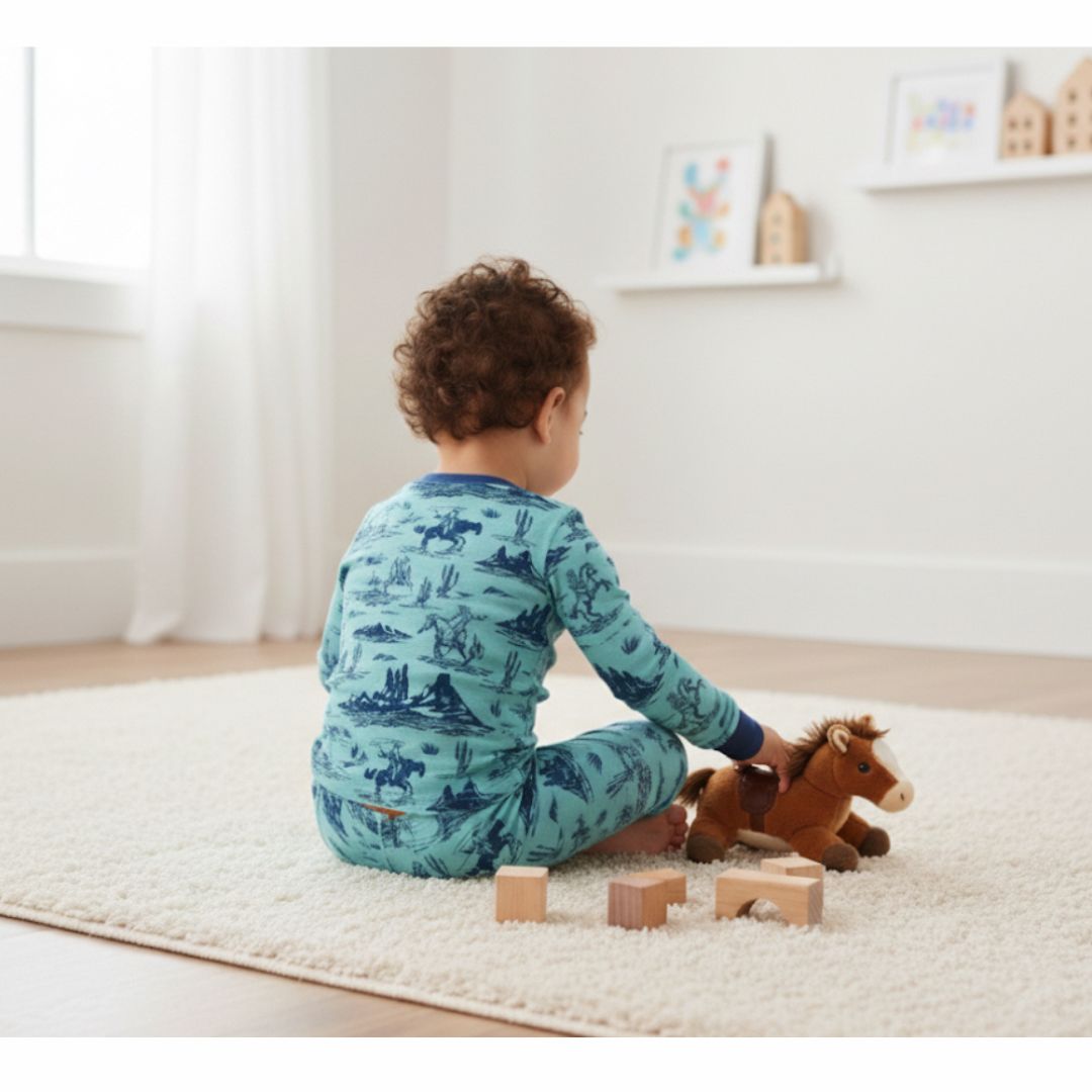 Bamboo Blue Cowboy 2-Piece Pajama