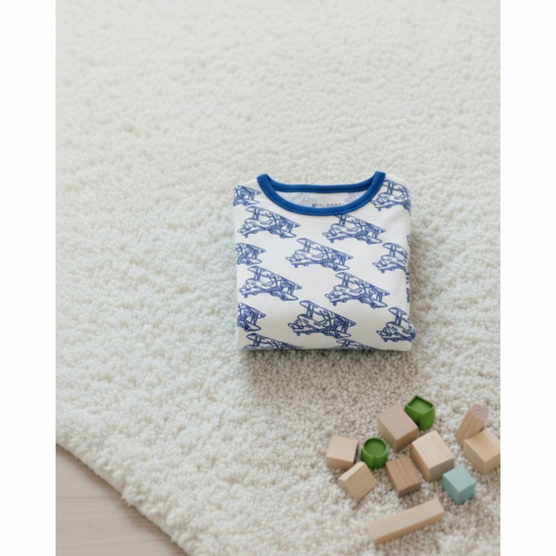 Bamboo Airplane Two-Piece Pajama