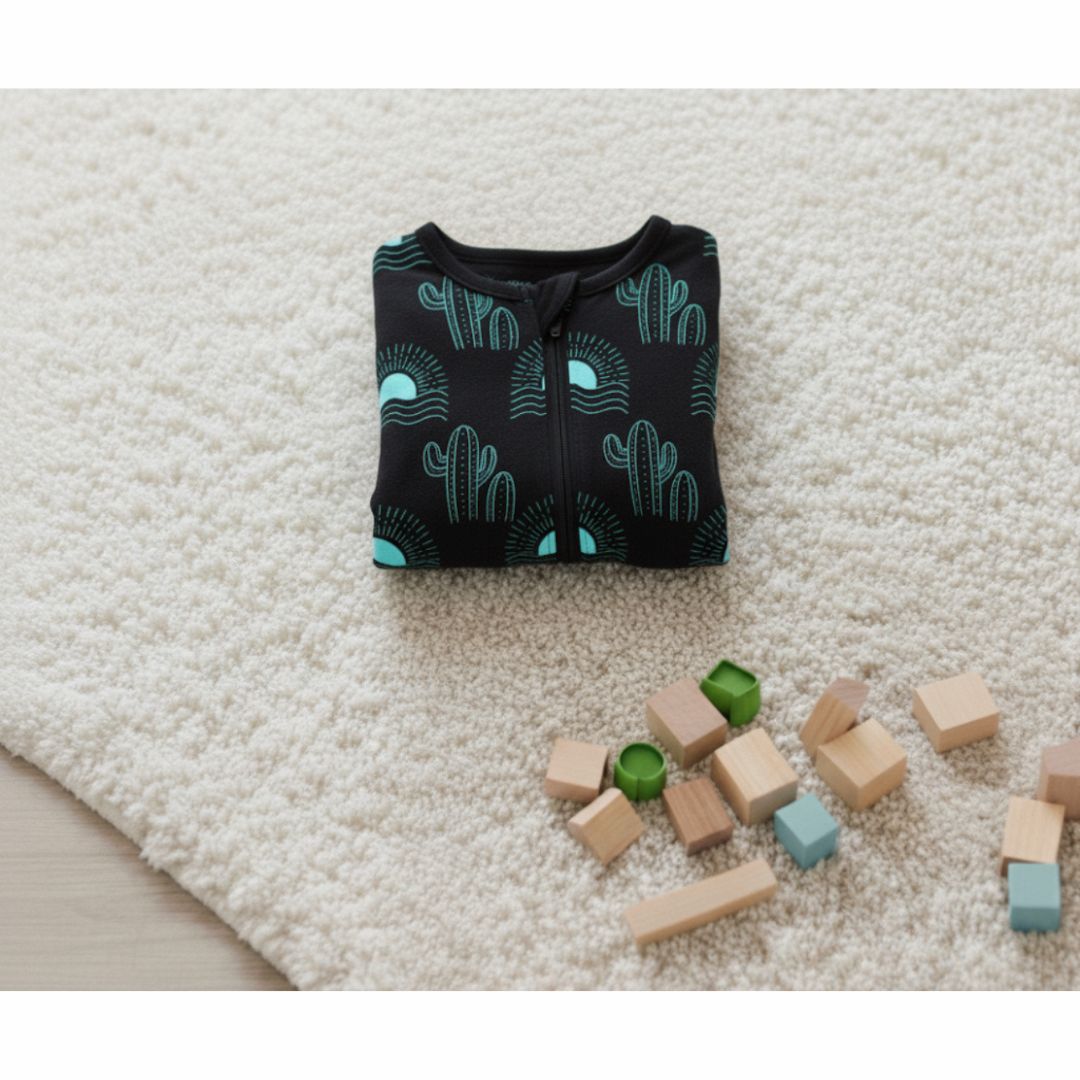 Bamboo Black And Teal Two-Piece Jammies