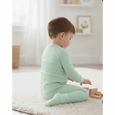 Bamboo Green Zipper Pajama