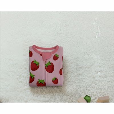 Bamboo Strawberry Zipper Pajama