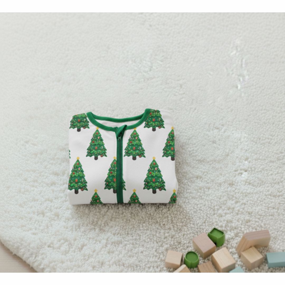 Bamboo Christmas Tree Zipper pajama