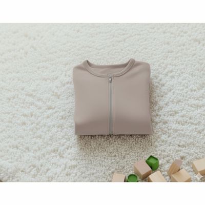 Bamboo Brown Zipper Pajama