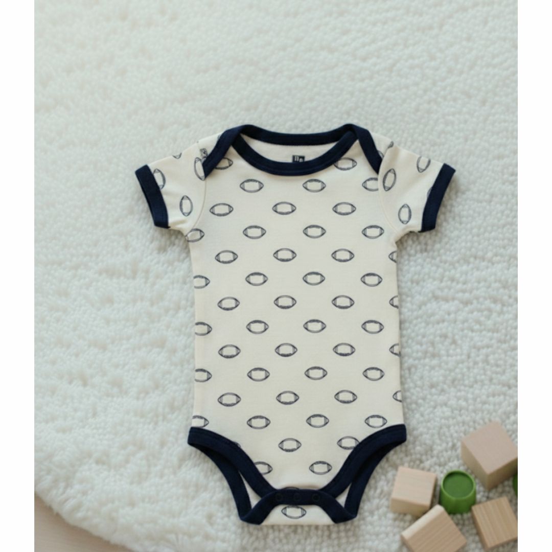 White And Blue Football Print Shirt