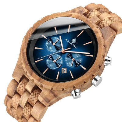 Wooden Watch New Wooden Men&#39;s Watch Multifunctional Simple Pure Wood Fashion Watch Olive Ebony Watch A Generation Of Hair