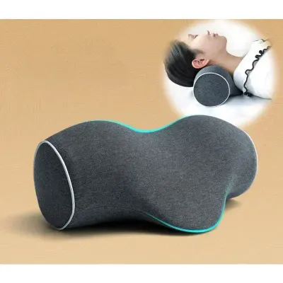 Cervical Spine Pillow Antiarch Traction Pillow Pu Memory Cotton Pillow Core Pure Cotton Cover Portable Neck Pillow Comfortable