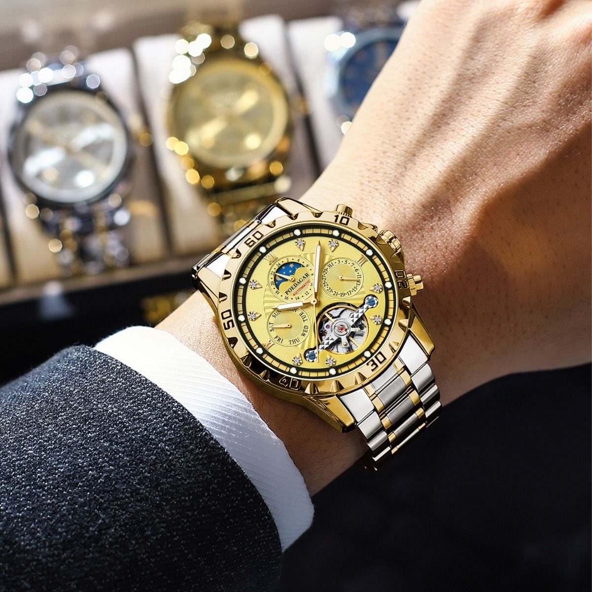 Swiss Brand New Mechanical Watch Waterproof Multi-functional Luxury Men&#39;s Watch Live Foreign Trade Explosions A Generation Of Hair