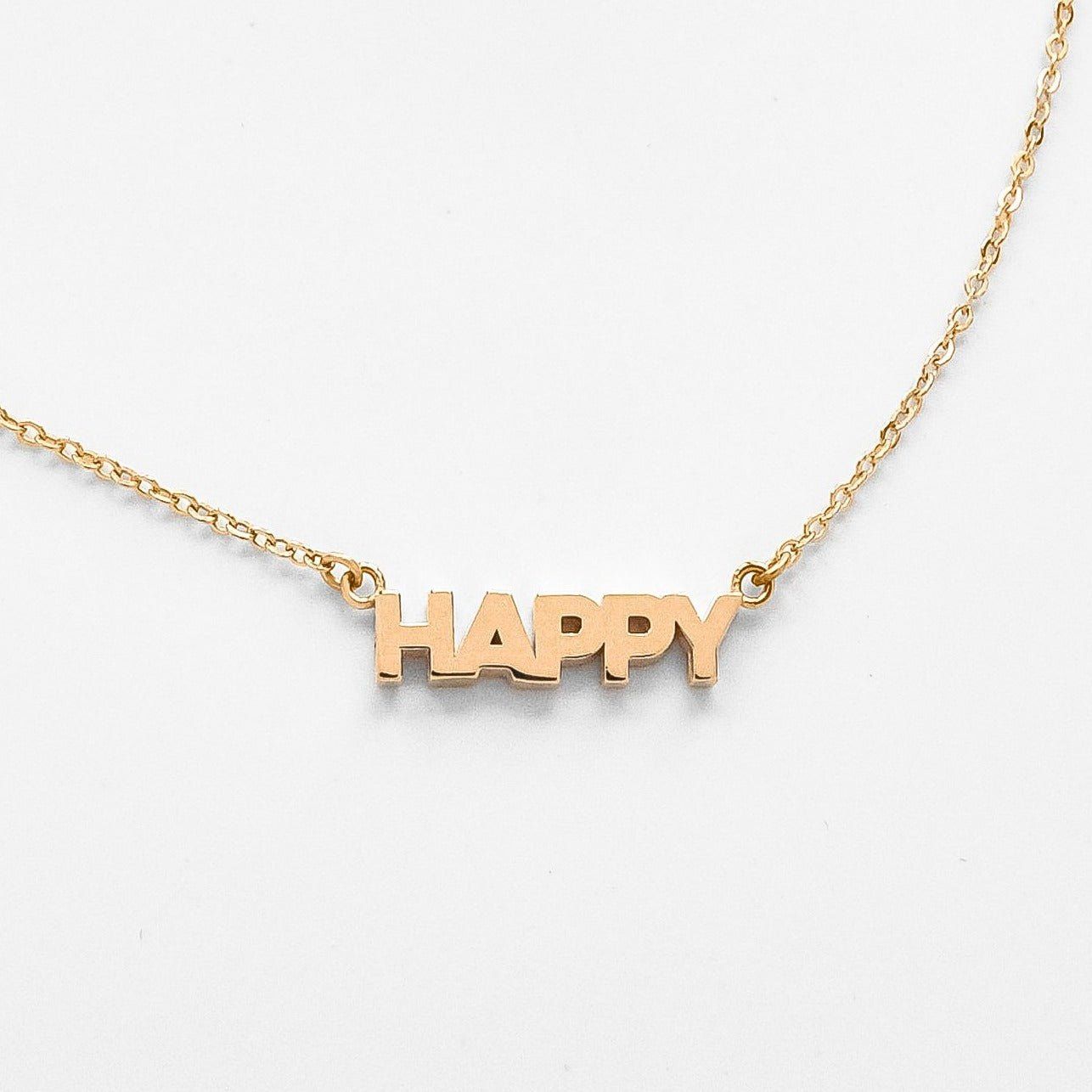 THATCH HAPPY SCRIPT NECKLACE