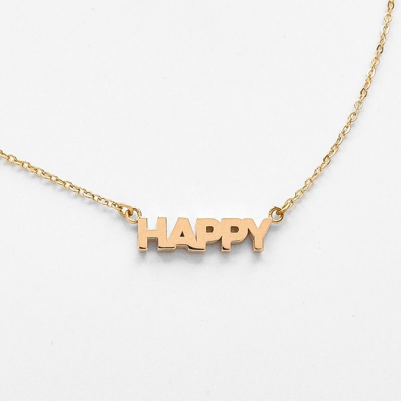 THATCH HAPPY SCRIPT NECKLACE