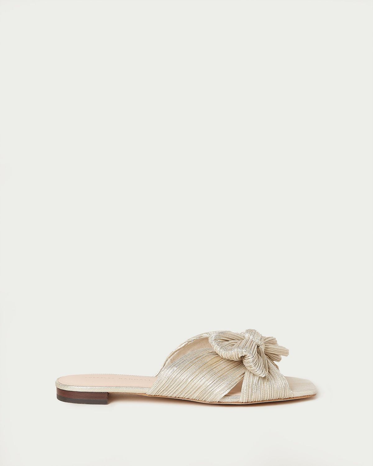 LOEFFLER RANDALL DAPHNE KNOT FLAT SANDAL - PLATINUM