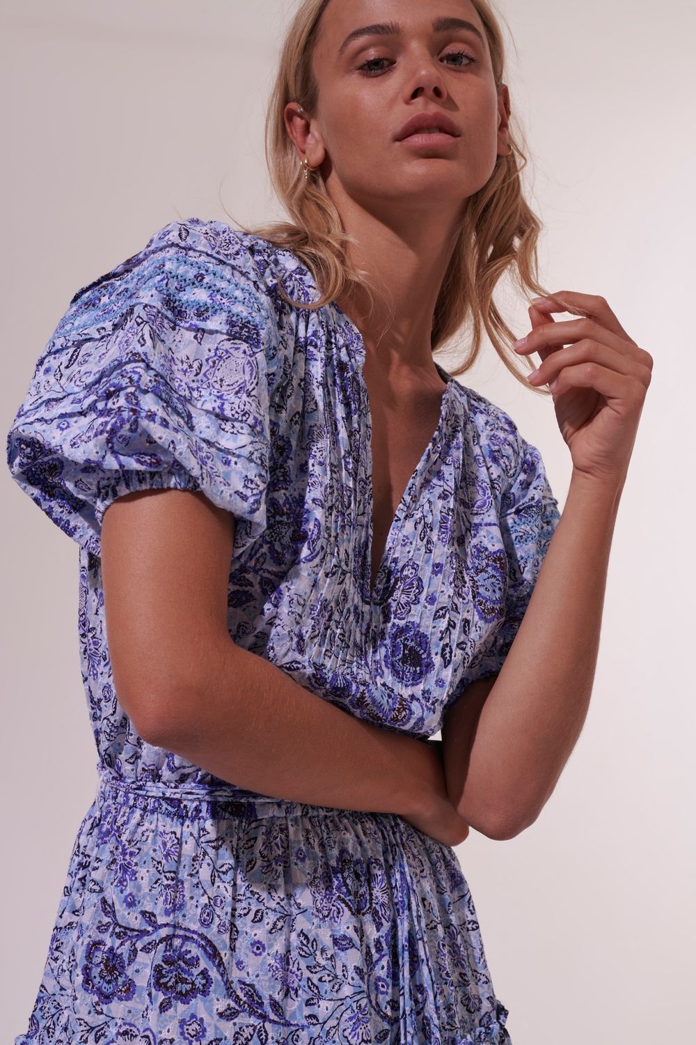 POUPETTE ST BARTH MINI DRESS BONA BLUE PENSEE