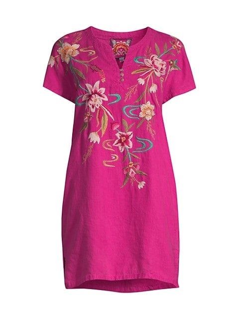 JOHNNY WAS MAISIE EASY BUTTON TUNIC DRESS FUSCHIA