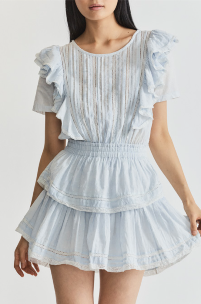LOVE SHACK FANCY NATASHA DRESS RIVIERA