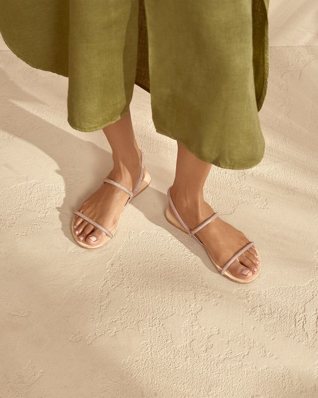 Manebi Tan &amp; Crystal Sandals
