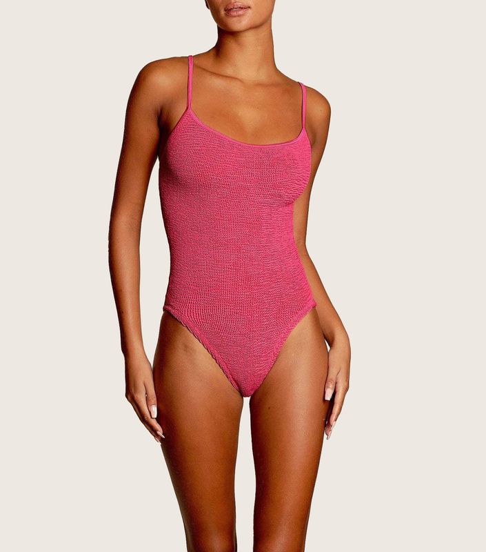 HUNZA G PAMELA ONE PIECE SWIM - CRINKLE FUCHSIA