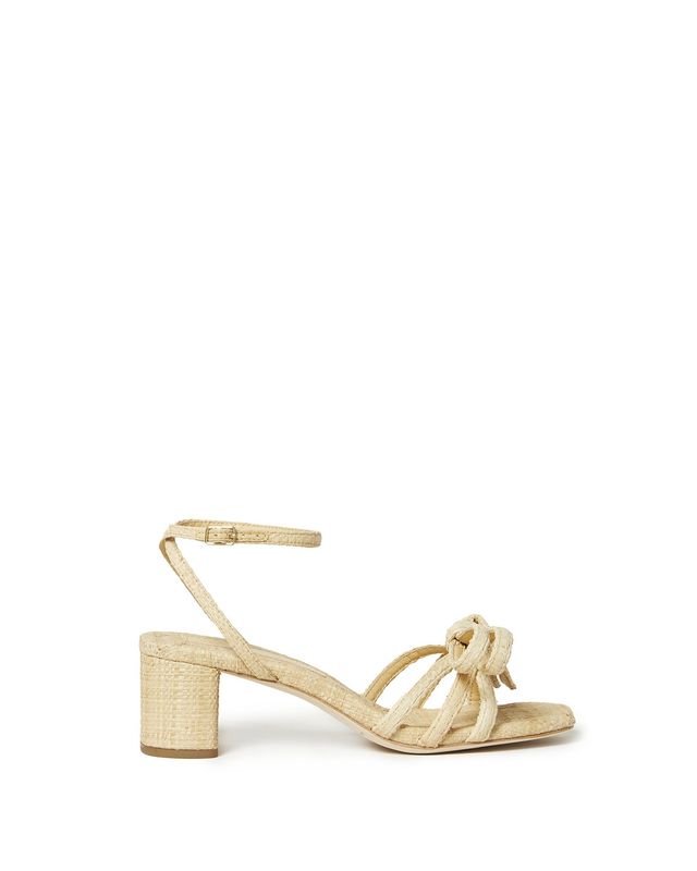 LOEFFLER MIKEL MID HEEL BOW SANDAL NATURAL