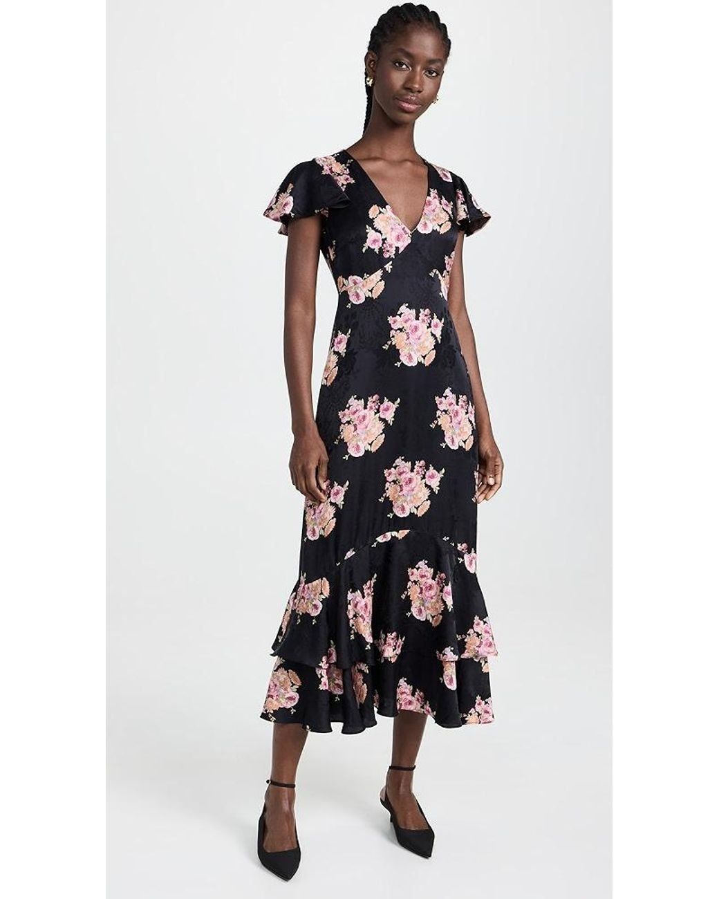 LOVE SHACK FANCY ELOWEN DRESS BLACK PEARL