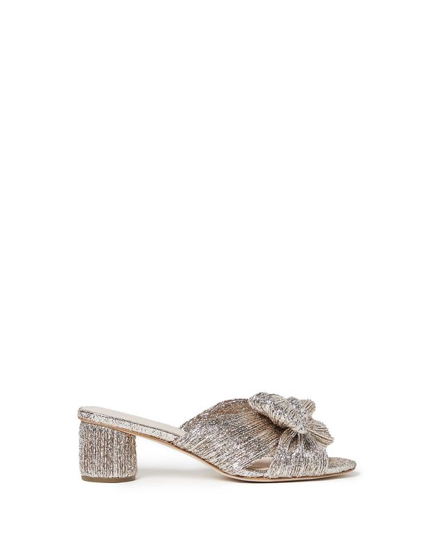 LOEFFLER RANDALL EMILIA PLEATED KNOT MULE CHAMPAGNE
