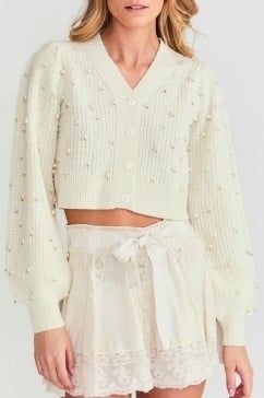 LOVE SHACK FANCY MATERA SKIRT ANTIQUE WHITE