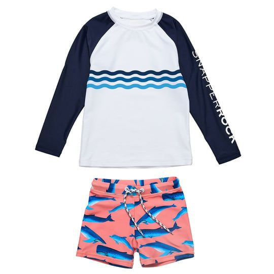SNAPPER ROCK WHALE TAIL LS BABY SET PEACH