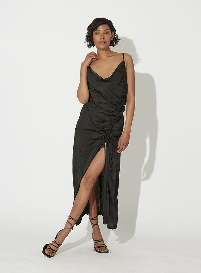 CLEOBELLA BABETTE MIDI DRESS BLACK