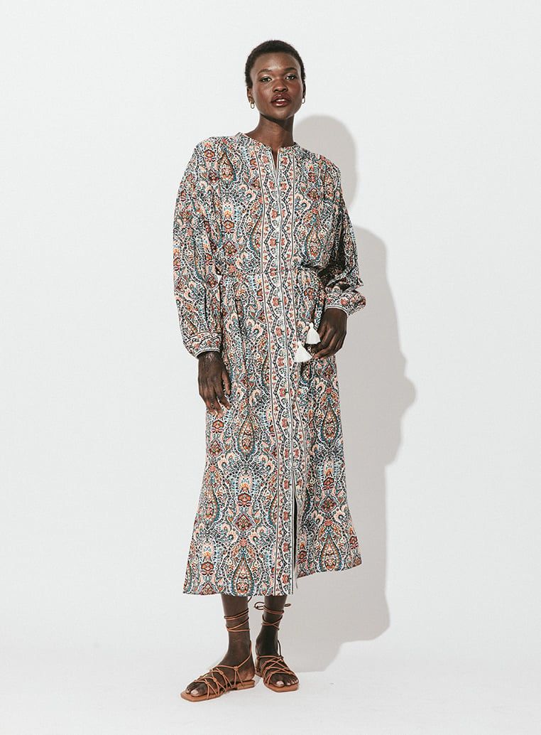 CLEOBELLA AIDA PRINTED MIDI DRESS MEADOW