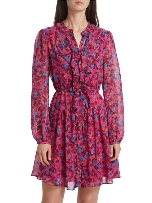 SALONI TILLY RUFFLE-C DRESS  MOMOKA MAGENTA