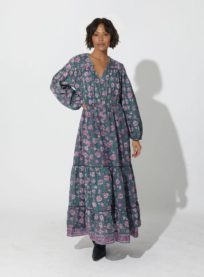 CLEOBELLA GRACE ANKLE DRESS JADE FLORAL