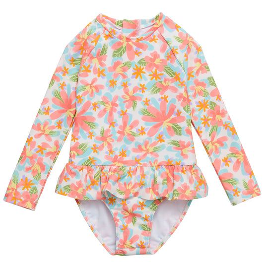 SNAPPER ROCK HAWAIIAN LUAU SUSTAINABLE LS SURF SUIT MULTI