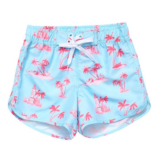 SNAPPER ROCK LIGHTHOUSE ISLAND SUSTAINABLE BOARD SHORTS BLUE