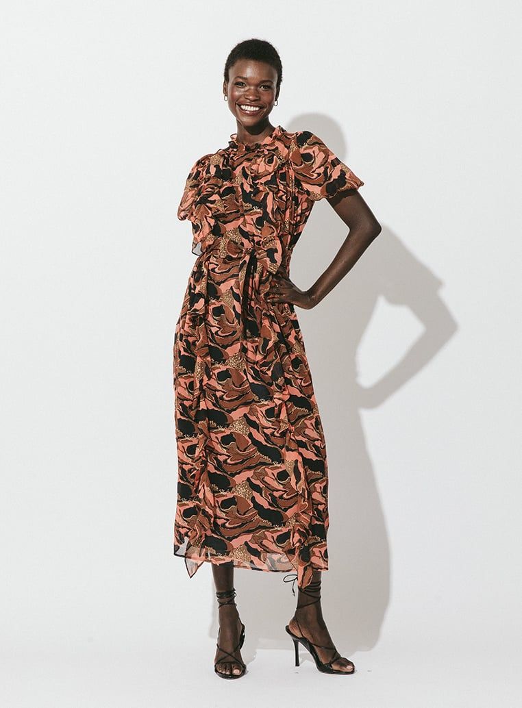 CLEOBELLA PAIGE PRINTED MINI DRESS CANYON