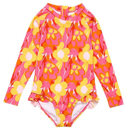 SNAPPER ROCK POP OF SUNSHINE LS SURF SUIT RED