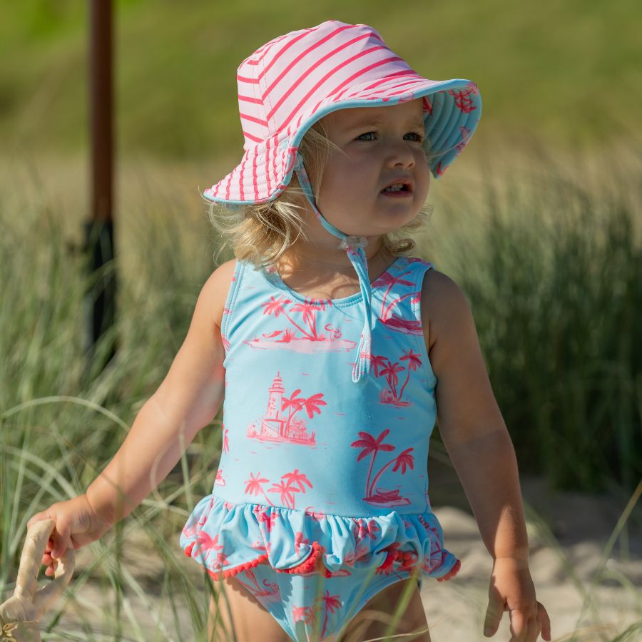 SNAPPER ROCK LIGHTHOUSE ISLAND SUSTAINABLE SKIRT SWIMSUIT BLUE