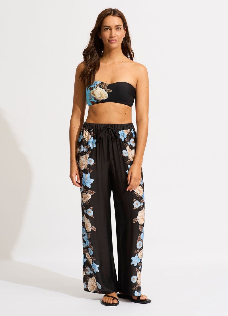 Seafolly Garden Party Wide Leg Pant Black